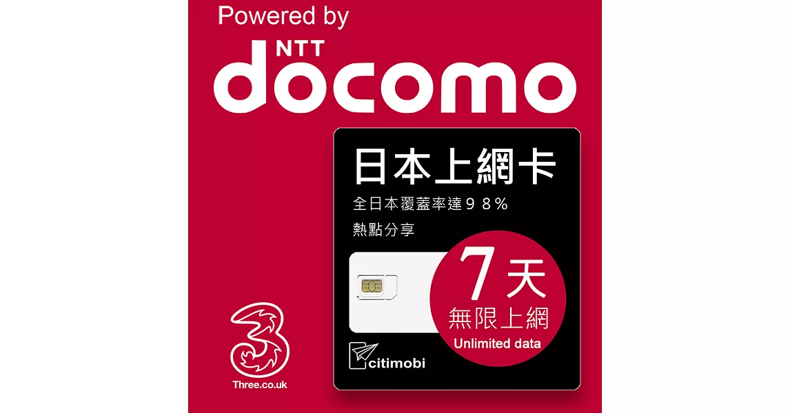 日本上網卡 - 7天吃到飽