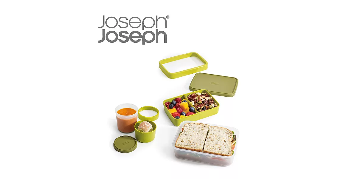 Joseph Joseph 超值野餐組(翻轉午餐盒+翻轉湯盒-綠)