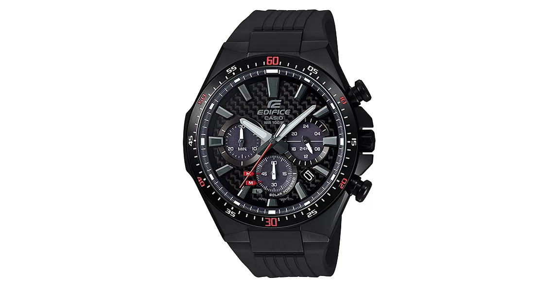 CASIO EDIFICE 三眼聚焦太陽能賽車腕錶-EQS-800CPB-1AVUDF