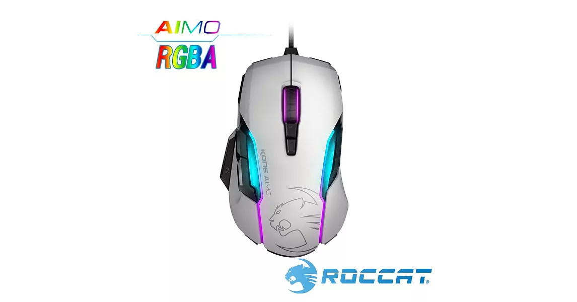 ROCCAT Kone-AIMO魔幻系列 艾摩版 RGBA電競滑鼠-白