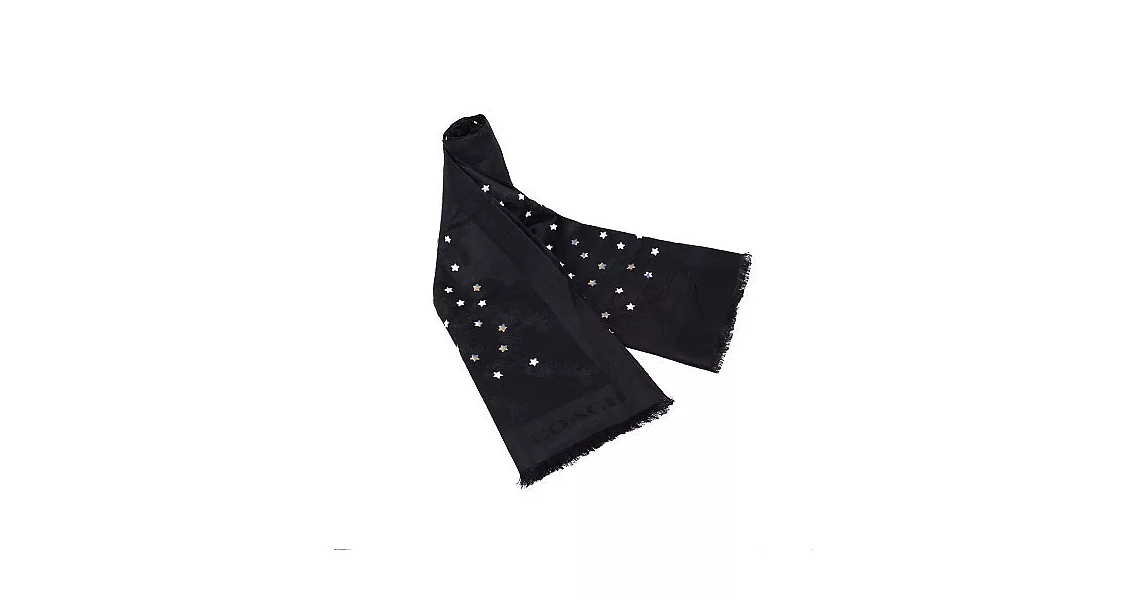 COACH 閃耀星星羊毛圍巾-黑色（現貨＋預購）黑色