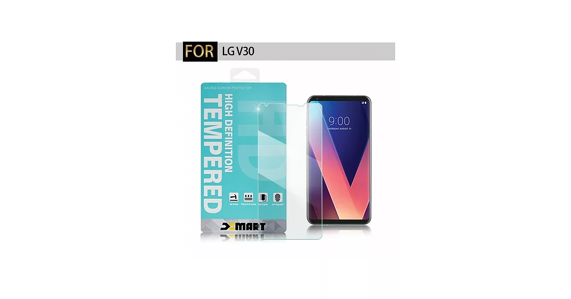 Xmart for LG V30 薄型 9H 玻璃保護貼-非滿版