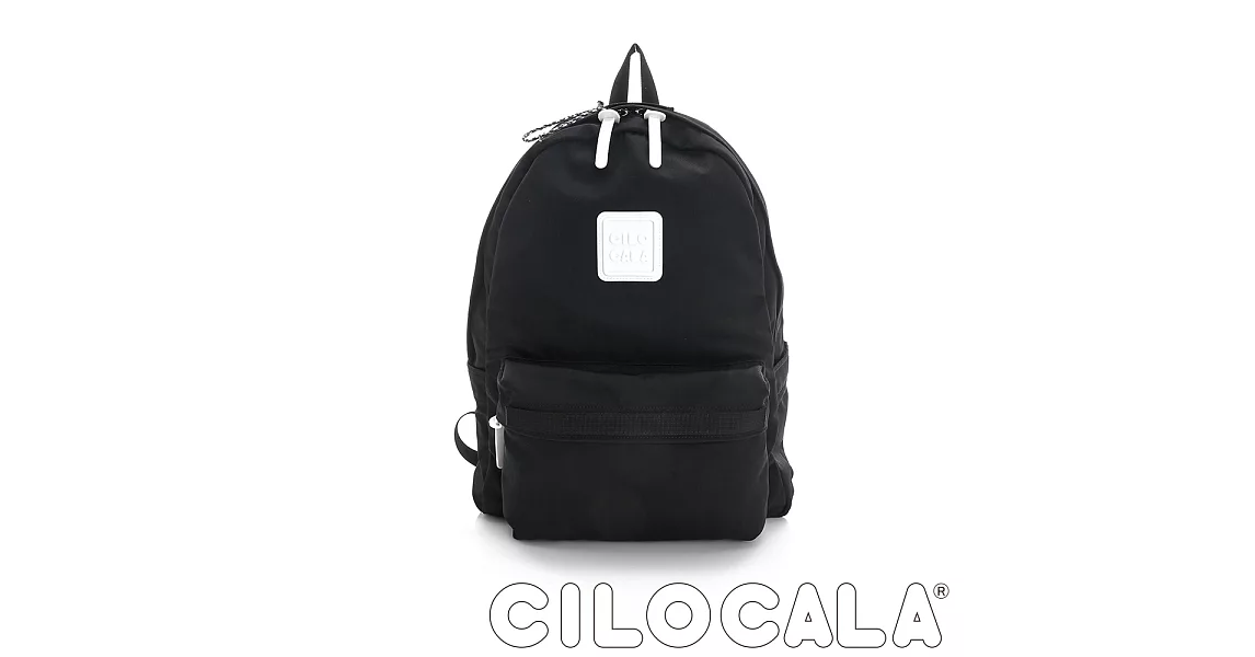 【CILOCALA】亮彩尼龍防潑水後背包 (大)黑色