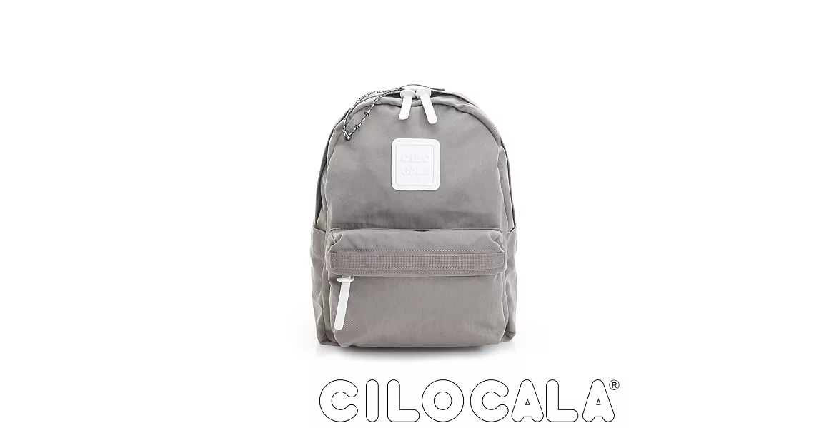 【CILOCALA】亮彩尼龍防潑水後背包 (中) 灰色