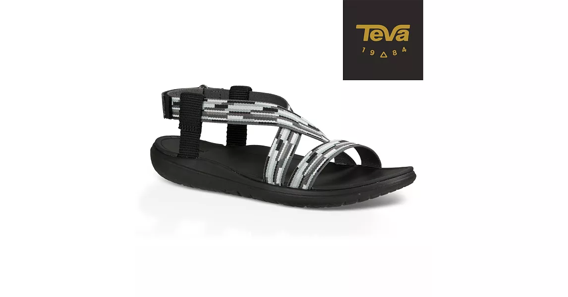 TEVA 美國 女 Terra-Float 輕量系列 經典緹花織帶涼鞋-US5黑白
