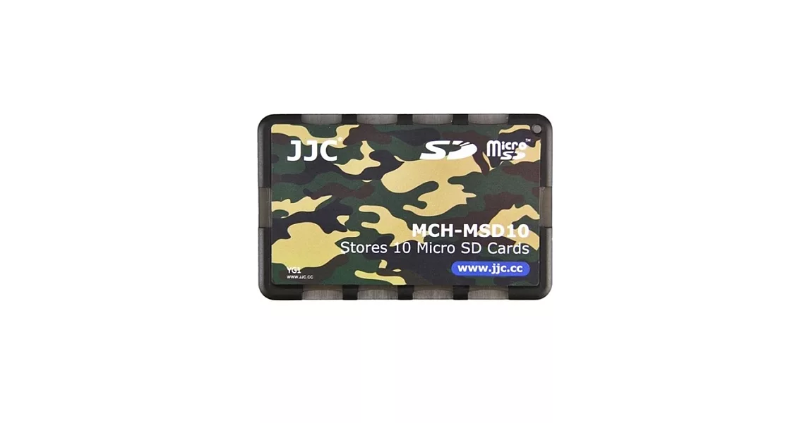 JJC十張Micro SD記憶卡儲存盒MCH-MSD10YG迷彩色(名片型)