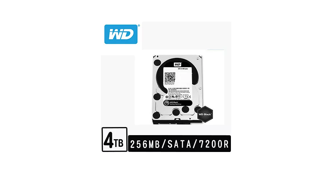 WD 威騰 黑標 4TB 3.5吋 SATAIII 硬碟 (WD4005FZBX)