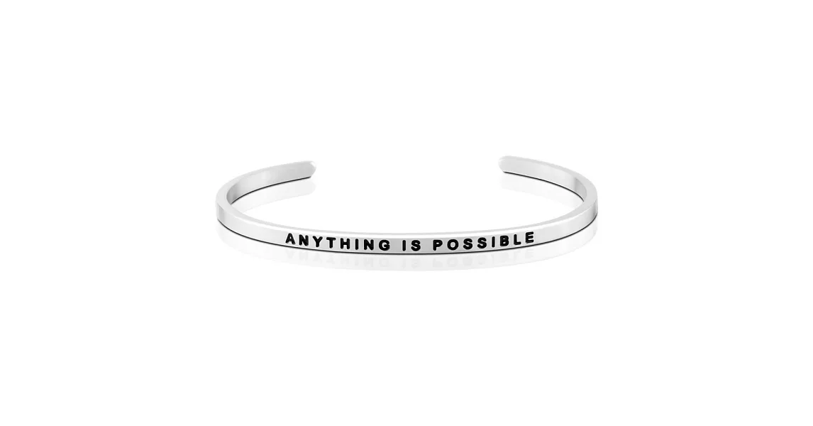 MANTRABAND 美國悄悄話手環 ANYTHING IS POSSIBLE 成就不可能的任務 銀色