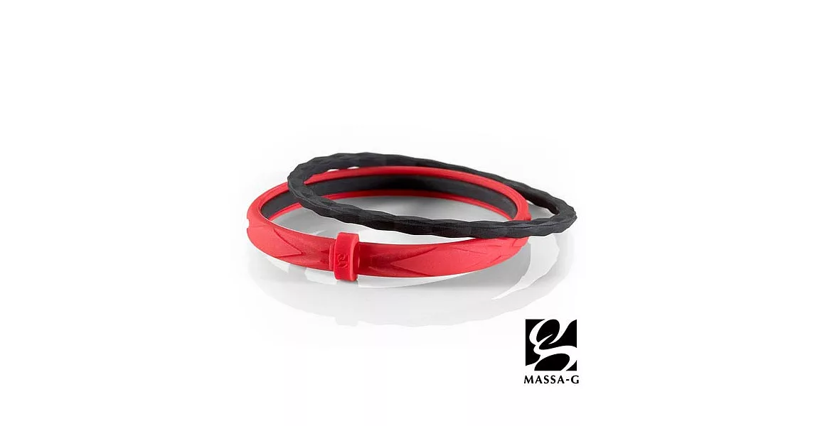 MASSA-G 繽紛幻彩鍺鈦能量手環-紅黑