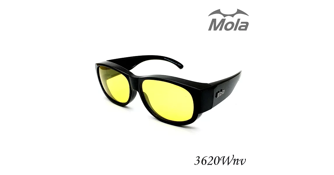 MOLA摩拉偏光夜視眼鏡近視眼鏡可戴 雨天/夜晚/霧天/陰天開車都可使用-3620Wnv