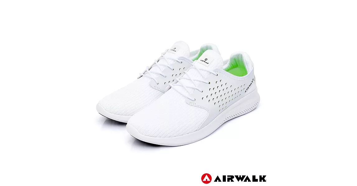 美國AIRWALK(男) - 迴力追風編織慢跑鞋-US10白色