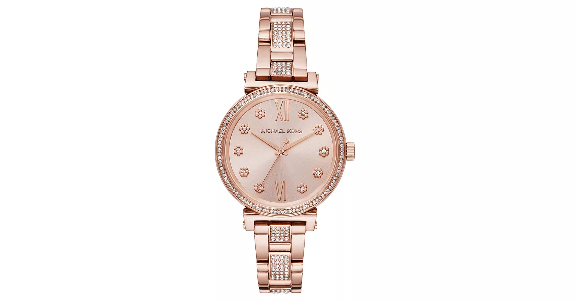 Michael Kors 花精歌詠晶鑽都會腕錶-MK3882