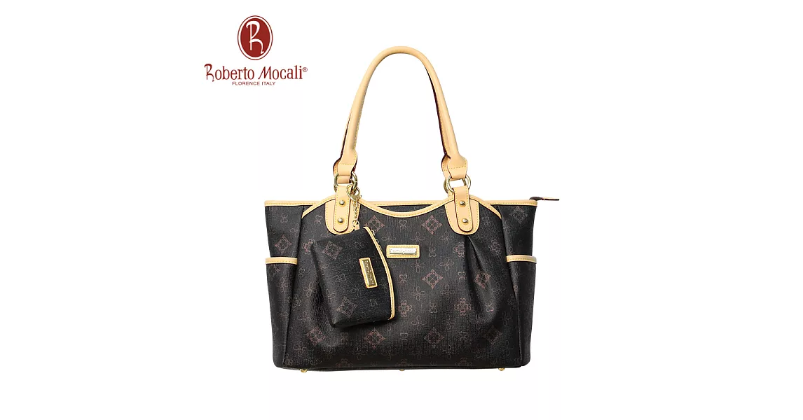 義大利《Roberto Mocali》黑金時尚抓摺托特包(RM-63107)