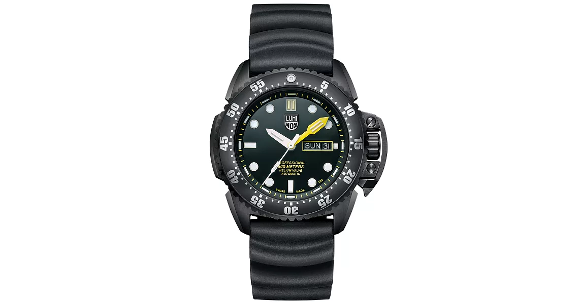 LUMINOX 雷明時Scott Cassell Deep Dive 500米專業潛水機械錶-黑x白時標/44mm A1521