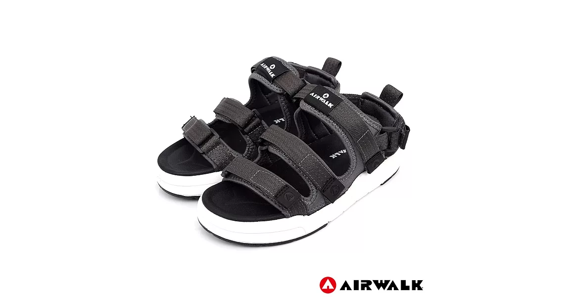 【美國 AIRWALK】魔鬼氈增高二穿式涼鞋US10深灰