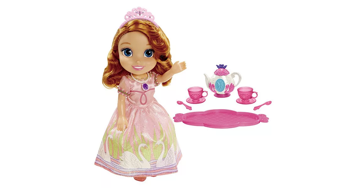 迪士尼 12吋 小公主 蘇菲亞 娃娃+茶具組