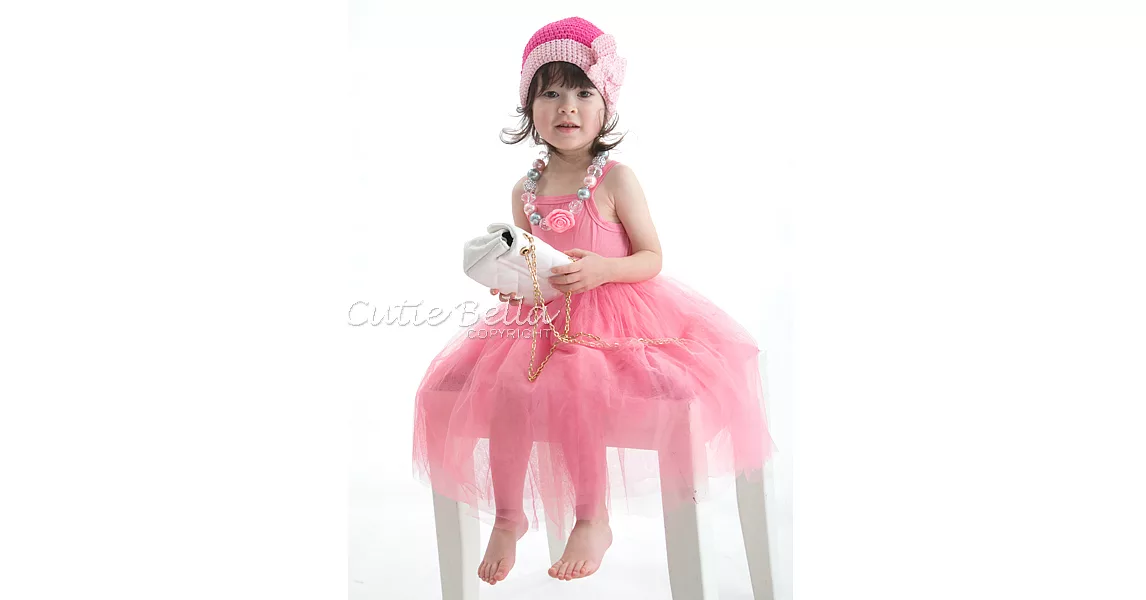 Cutie Bella素面細肩連身紗裙洋裝Dress Tu Tu-Dusty Pink100粉