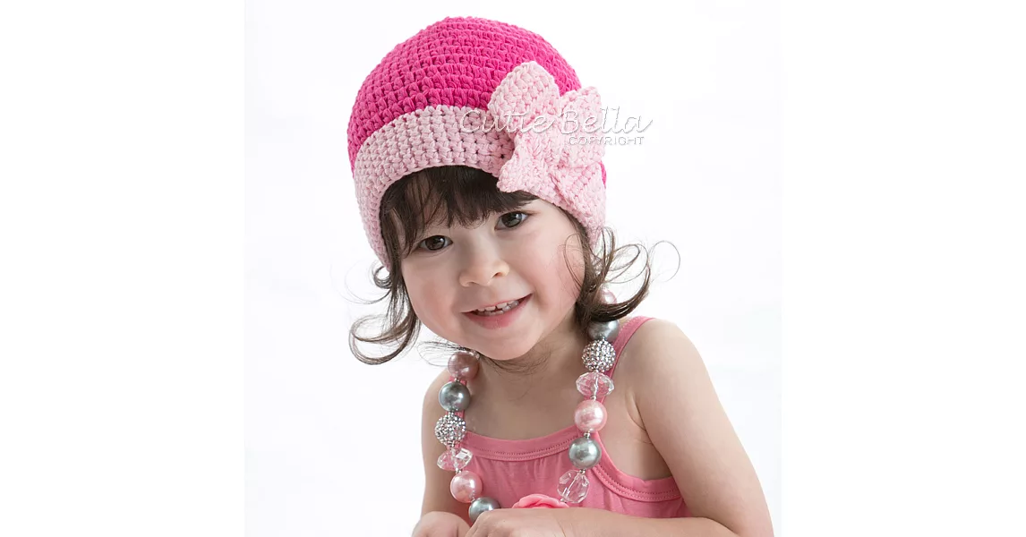 Cutie Bella手工編織帽Flapper-Rose Pink(幼童款)