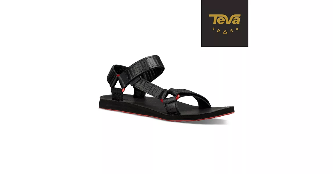 TEVA 美國 男 Original Universal Moto 金屬扣環皮革涼鞋-US10黑