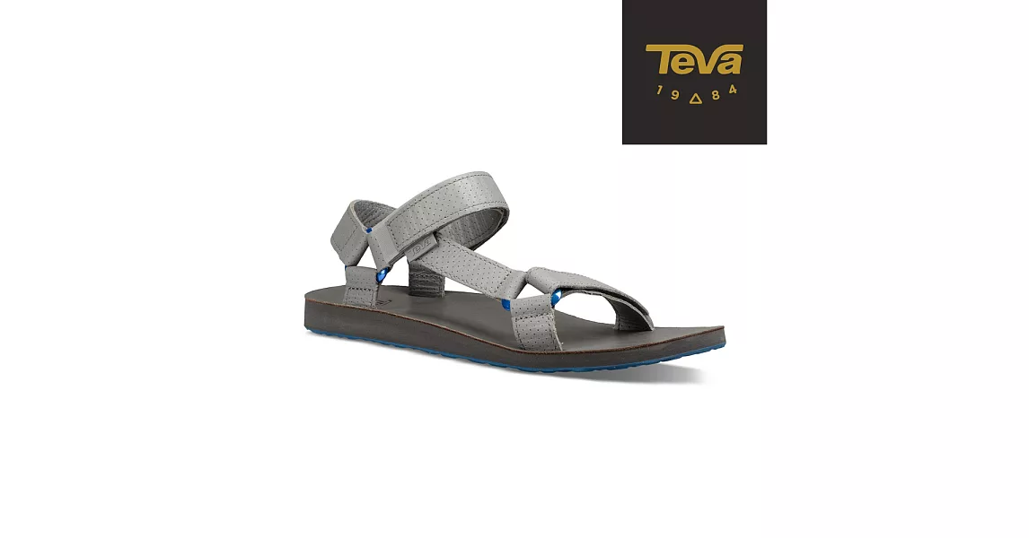 TEVA 美國 男 Original Universal Moto 金屬扣環皮革涼鞋-US7鴿子灰