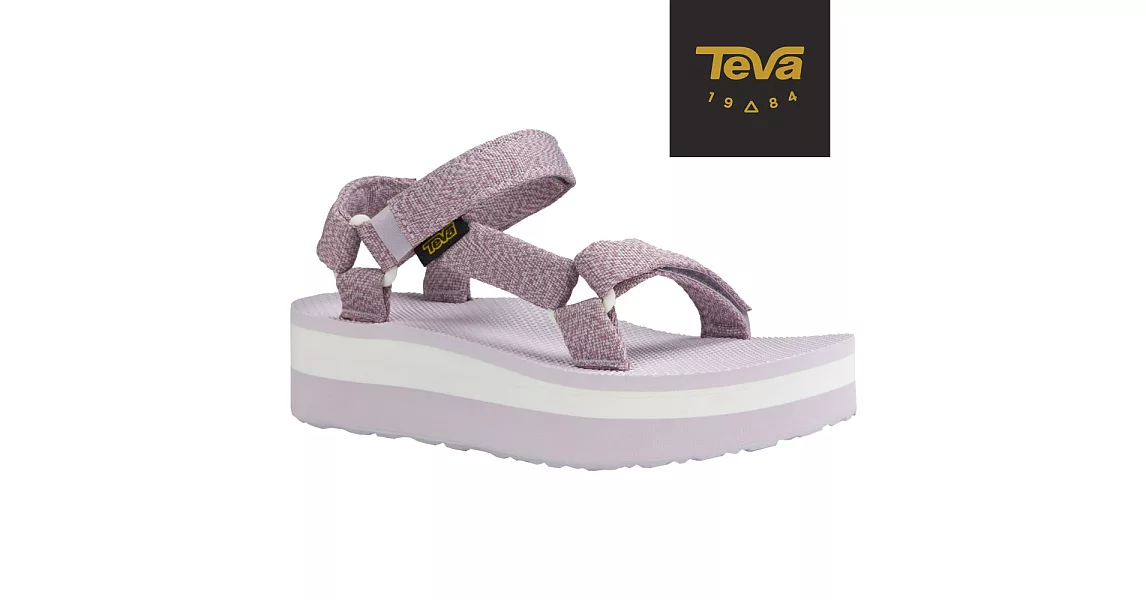 TEVA 美國 女 Flatform Universal 經典織帶厚底涼鞋-US5花紗紫