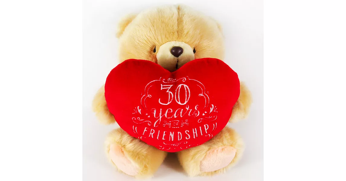 8吋/愛心繡字絨毛熊【Hallmark-ForeverFriends 絨毛-30週年限定系列】