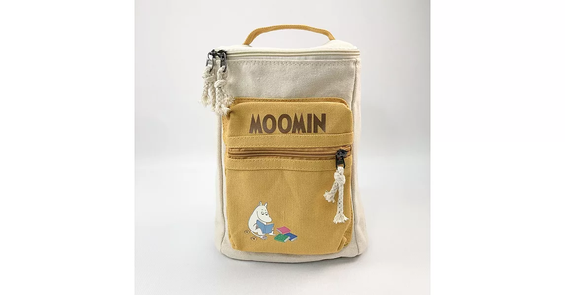 【Moomin】方筒拼色後背包(大黃)