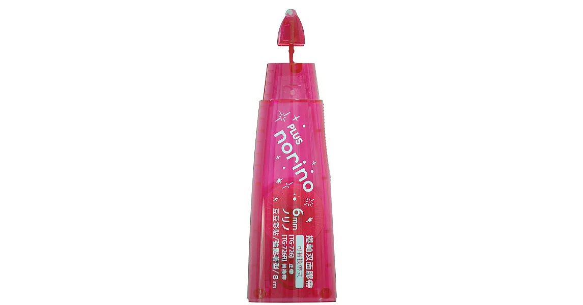 PLUS 豆豆彩貼捲軸雙面膠內帶6mm×8M粉紅TG-726R