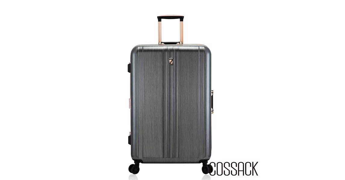Cossack-CLASSIC經典- 26吋PC鋁框行李箱(兩色)碳黑髮絲