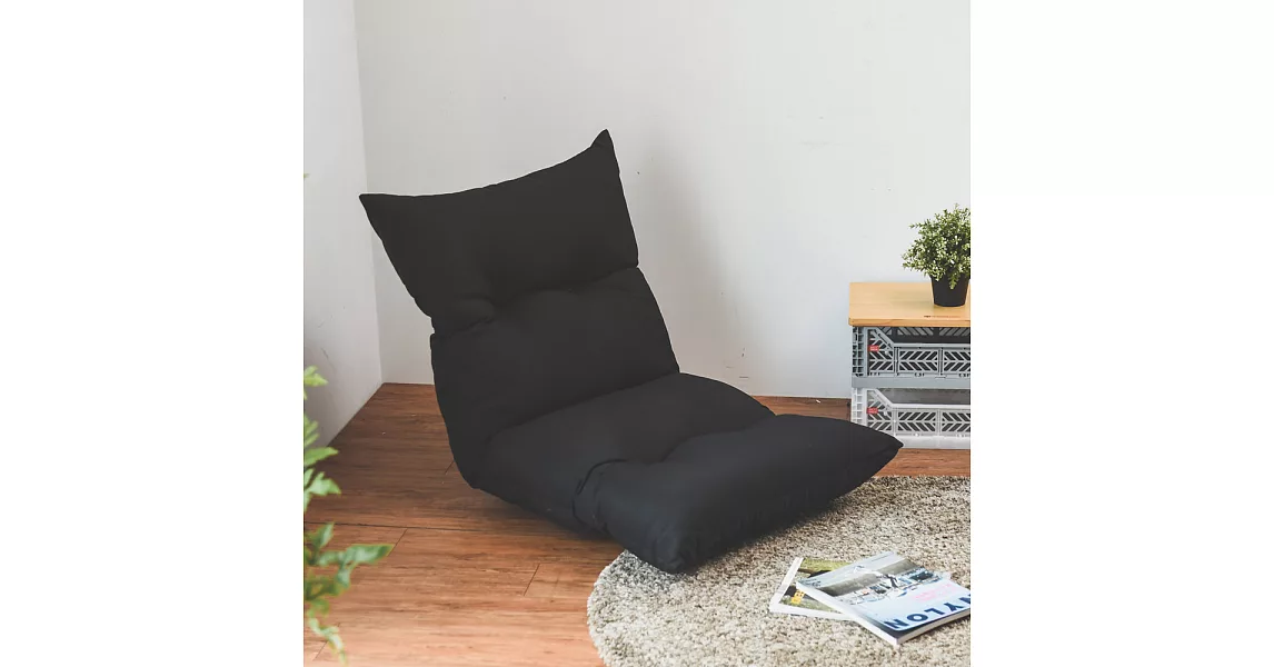 Peachy Life 五段式多功能和室椅/沙發床/坐墊(4色可選)黑色