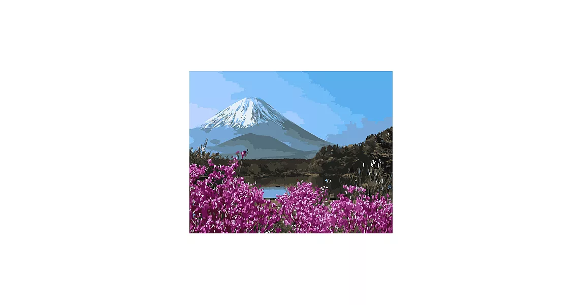 ArtLife藝術生活【DT050】櫻花富士山 _DIY 數字 油畫 彩繪