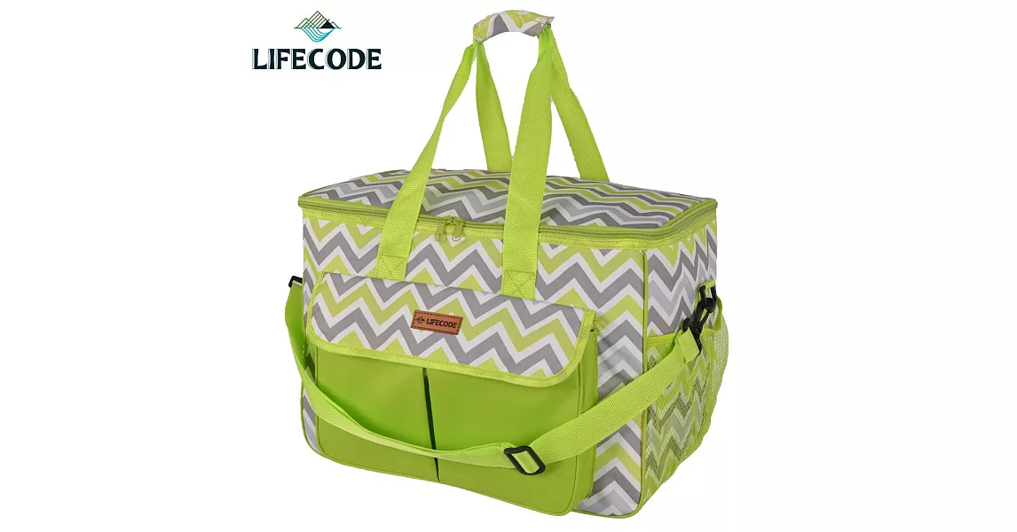 【LIFECODE】香頌野餐保冰袋/保溫袋-2色可選綠色