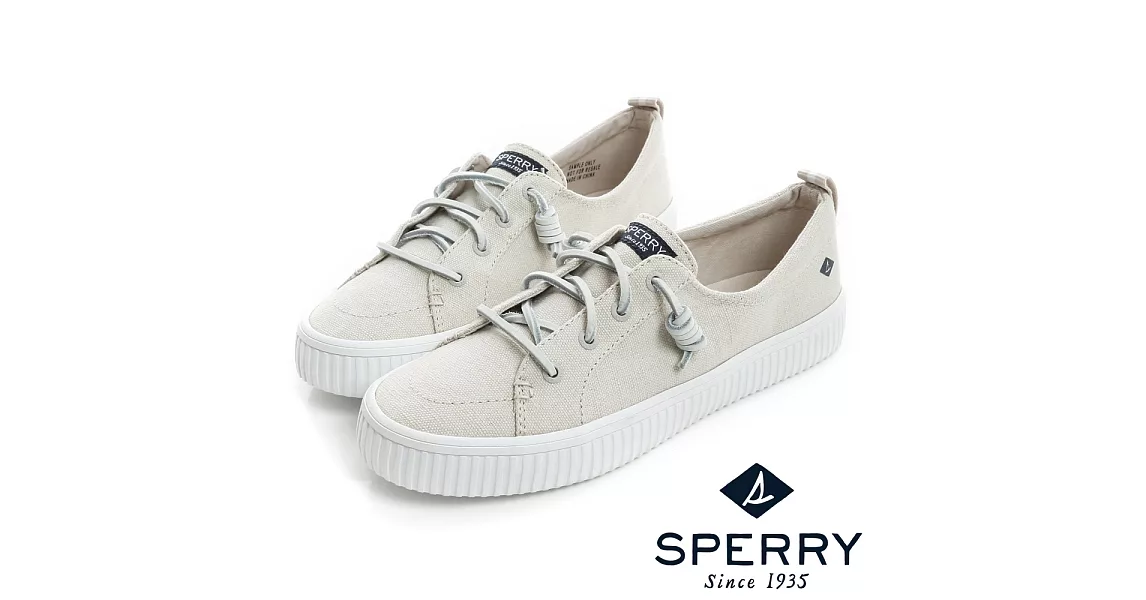 SPERRY 街頭風尚經典帆布帆船鞋(女)-象牙白US5.5象牙白