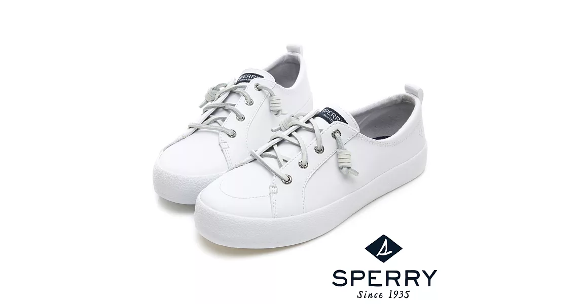 SPERRY 粉彩潮流時尚牛皮休閒鞋(女)-白US7.5白色