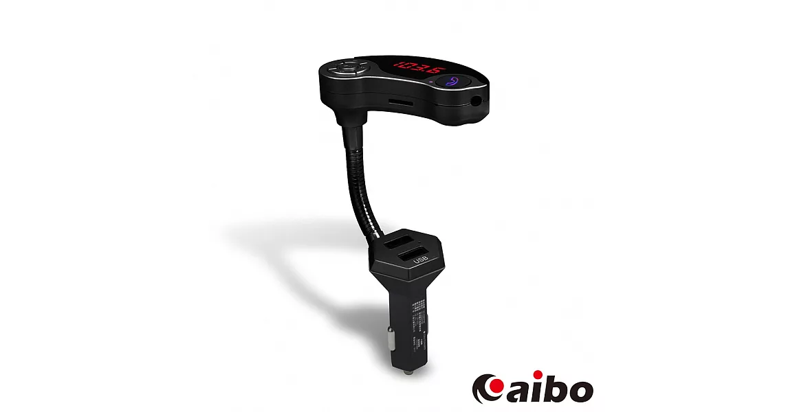 aibo GT86 車用藍牙音樂FM播放發射器(免持通話/隨身碟/TF卡)黑色
