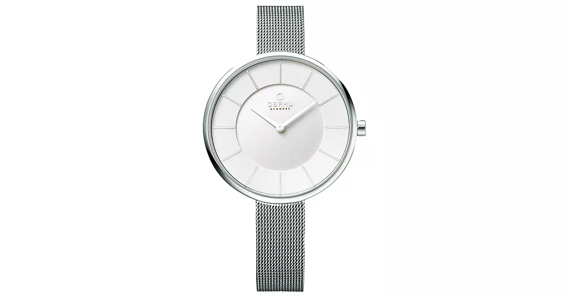 OBAKU 純粹時刻鋼質腕錶-銀-V185LXCIMC