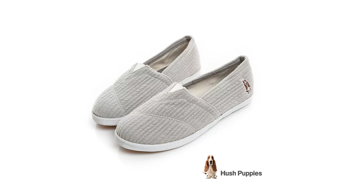 Hush Puppies 簡約車棉咖啡紗懶人鞋US5灰色