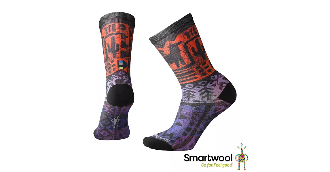 Smartwool 女Print系列中長襪-Block M山嵐紫