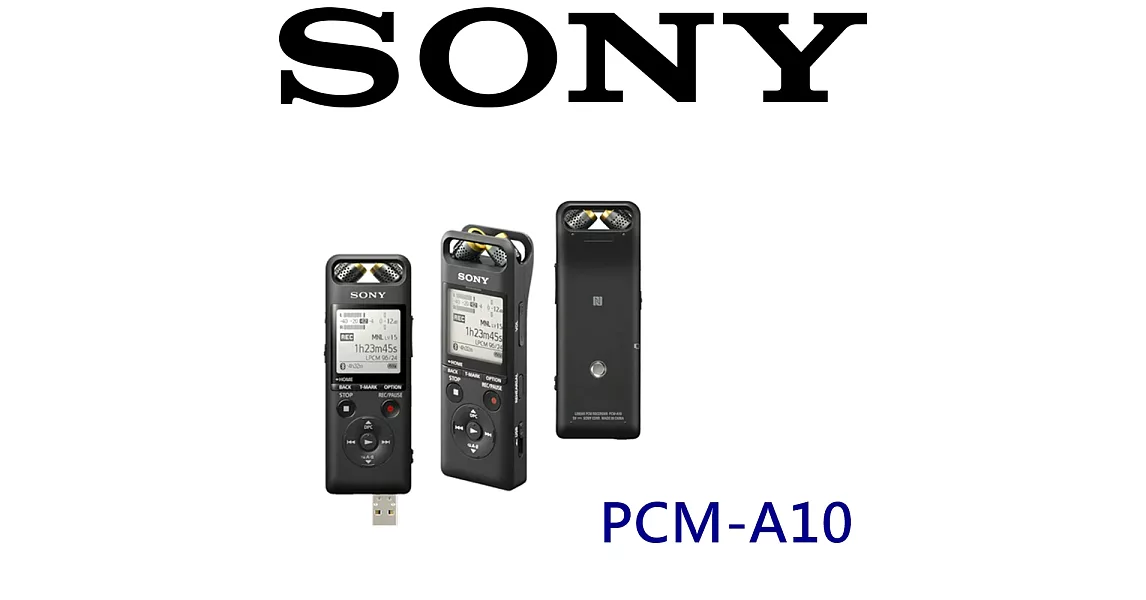 SONY PCM-A10 (贈KKBOX體驗卡)可調節式可無線方式控制錄製作業 專業立體聲無線藍芽錄音筆 公司貨保固一年