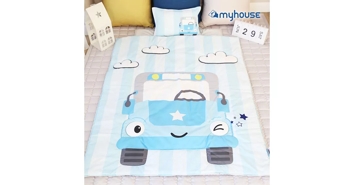 Myhouse 韓國防蟎兒童睡袋 - 小汽車