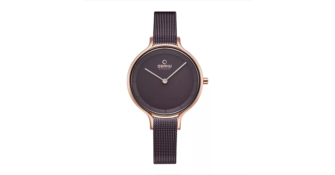 OBAKU 現代工業設計極簡曲線腕錶-棕-V228LXVNMN