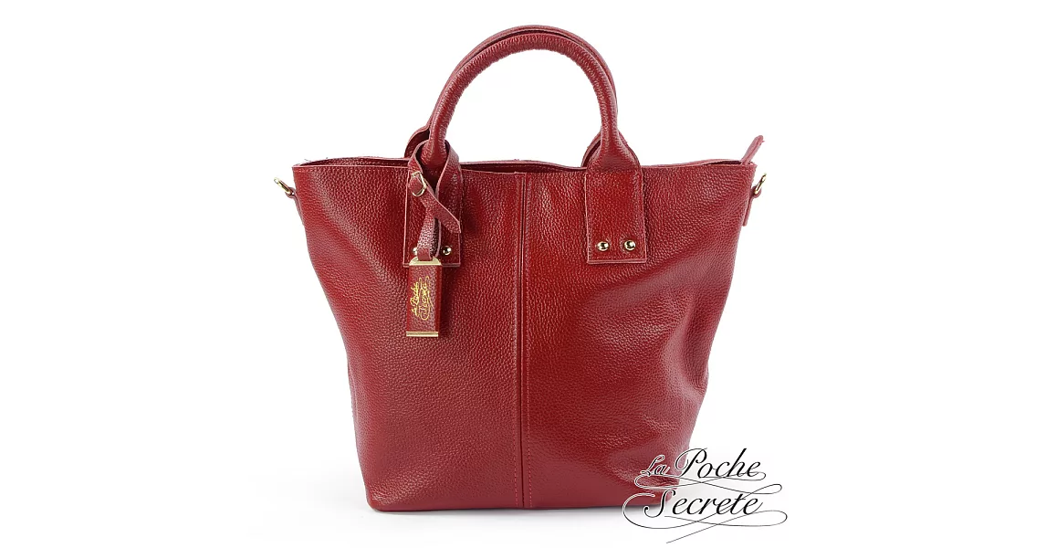 La Poche Secrete 手提包 簡約真皮BASIC 2way托特包-魅力紅魅力紅