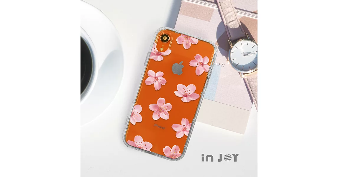 INJOYmall for iPhone 6+ 浪漫櫻花氣息防摔耐震亮面手機殼