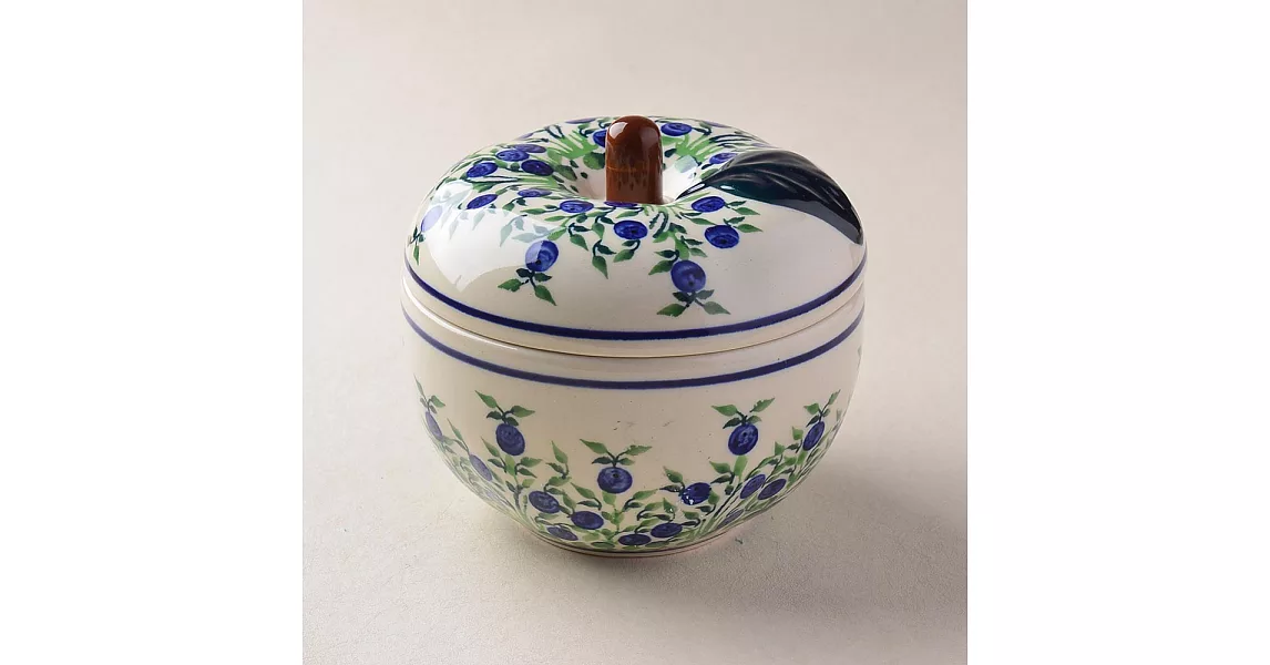 波蘭陶 粉紫浪漫系列 蘋果烤盅(含蓋) 12.5cm 波蘭手工製