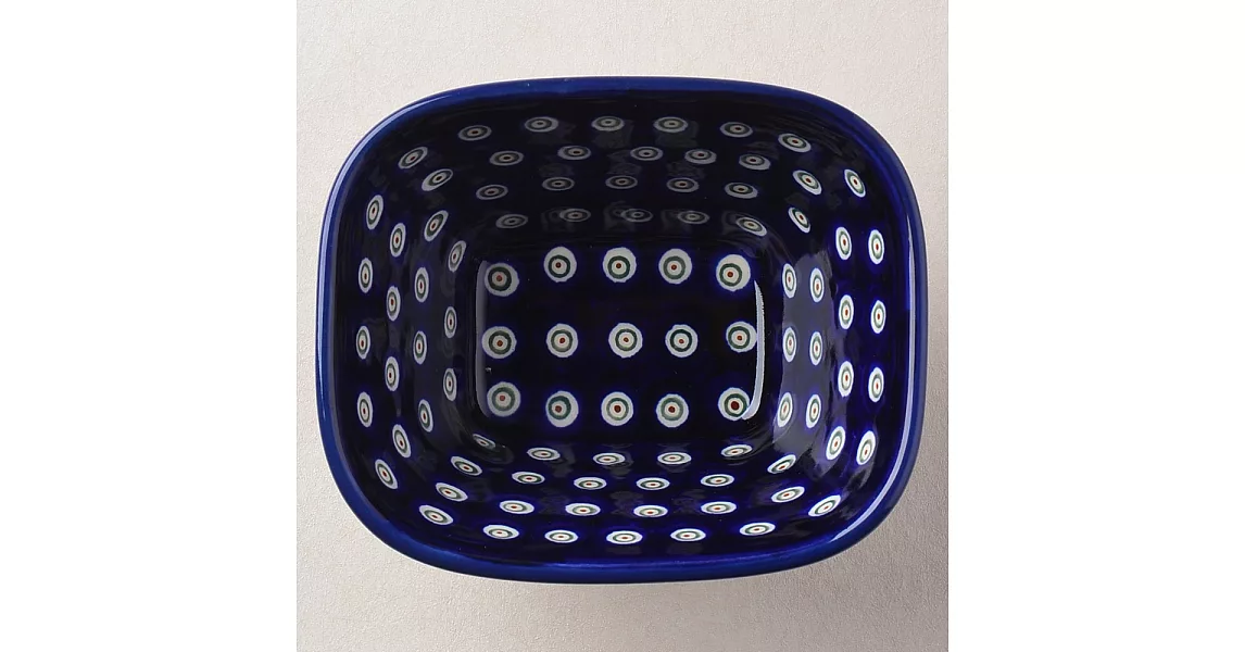 波蘭陶 藏青小卉系列 方型烤皿 300ml 波蘭手工製