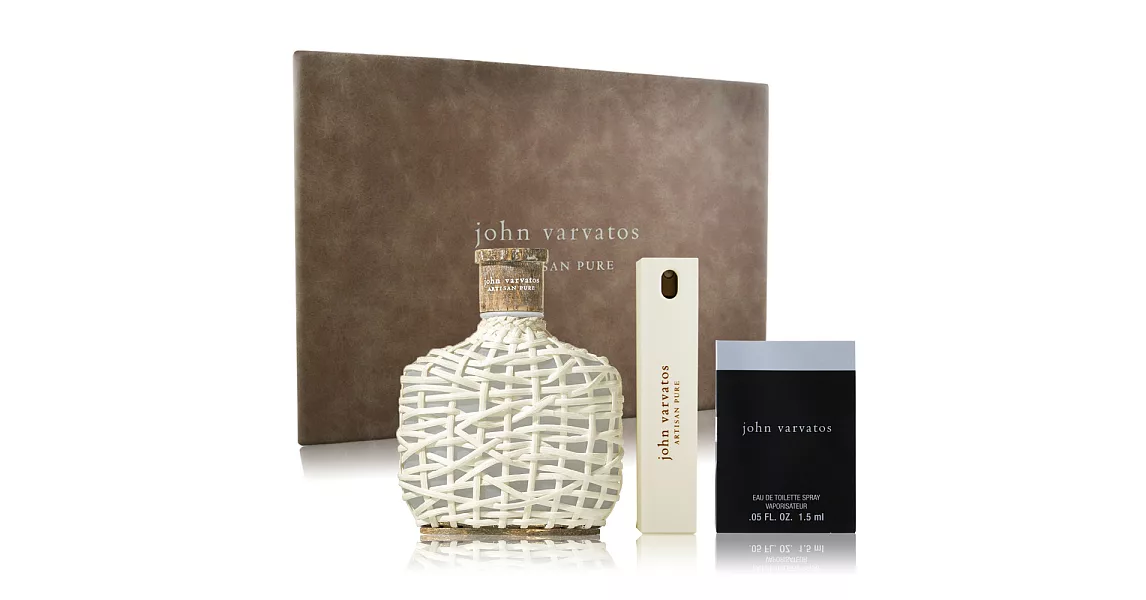 John Varvatos Artisan Pure 工匠純淨禮盒(淡香水125ml+隨行香氛17ml+同名針管1.5ml)-公司貨