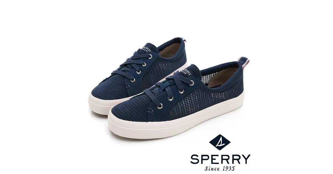 SPERRY 個性網格輕量休閒鞋-(女)US8.5深藍