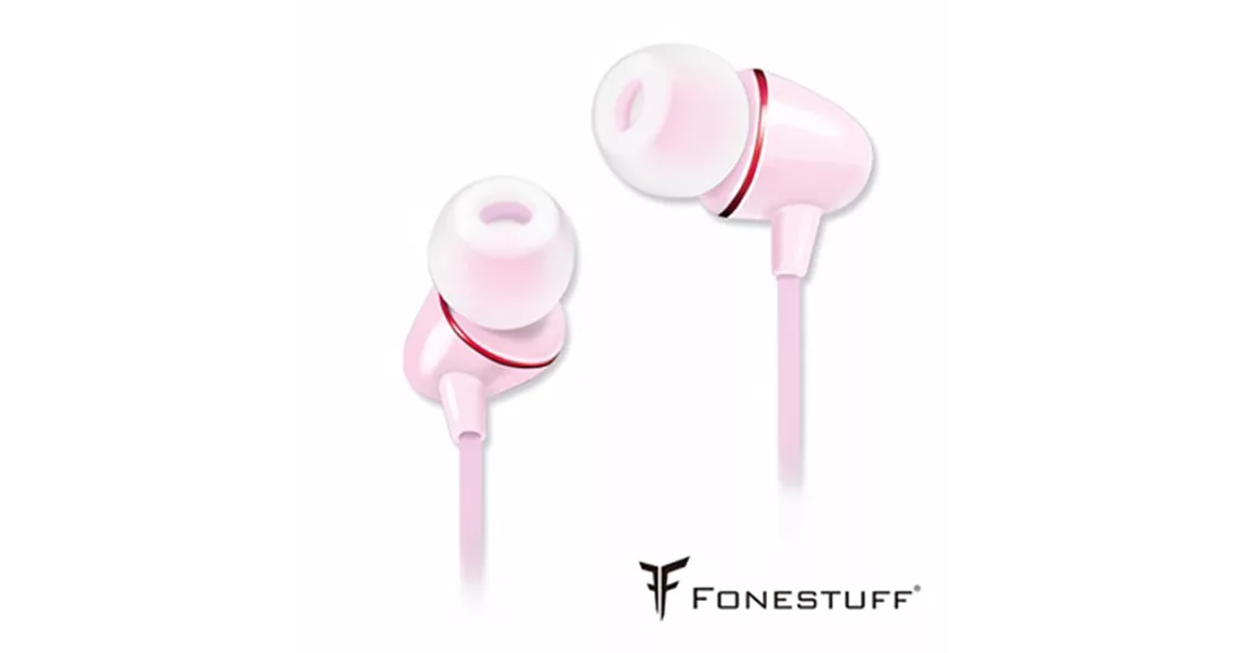 (二入組)【FoneStuff】陶瓷高音質入耳式耳機-粉 Fits33