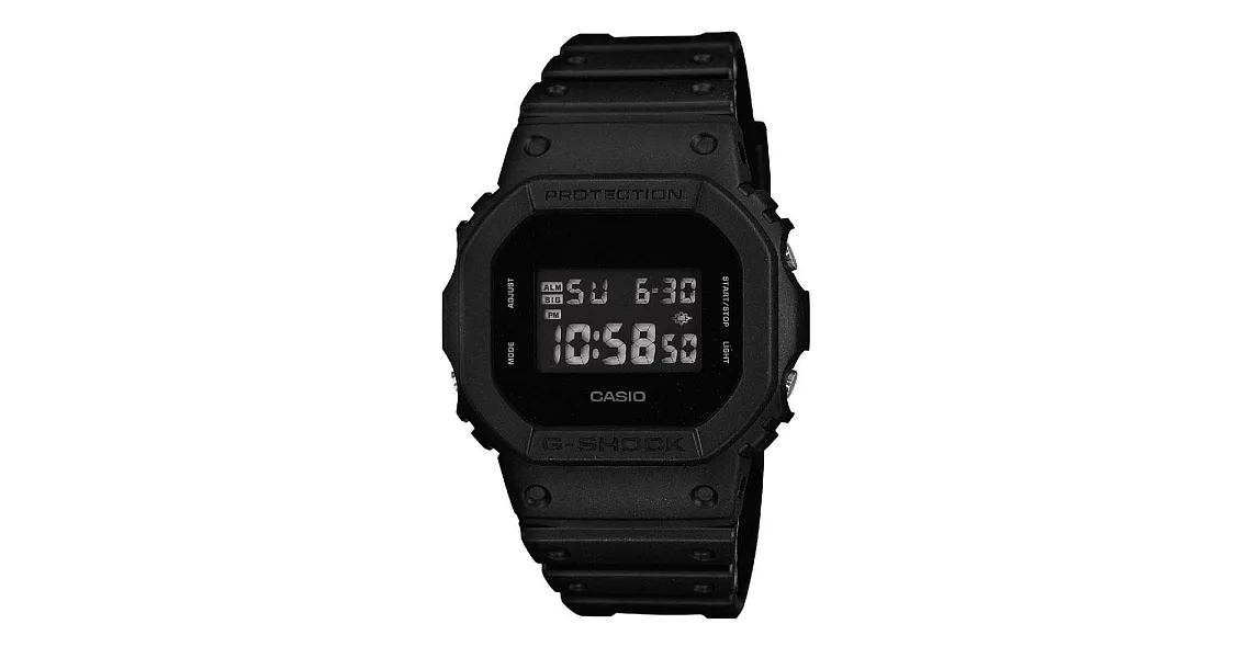 【CASIO】G-SHOCK 低調中的奢華經典休閒錶-(DW-5600BB-1)