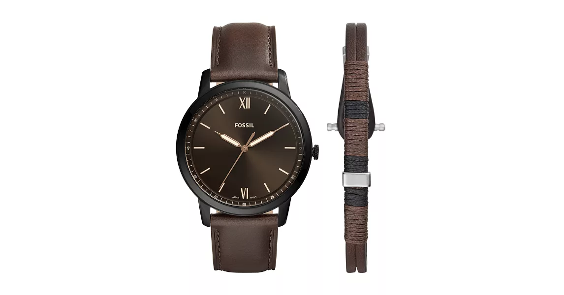 FOSSIL  輕薄時尚騎士套錶-咖啡色